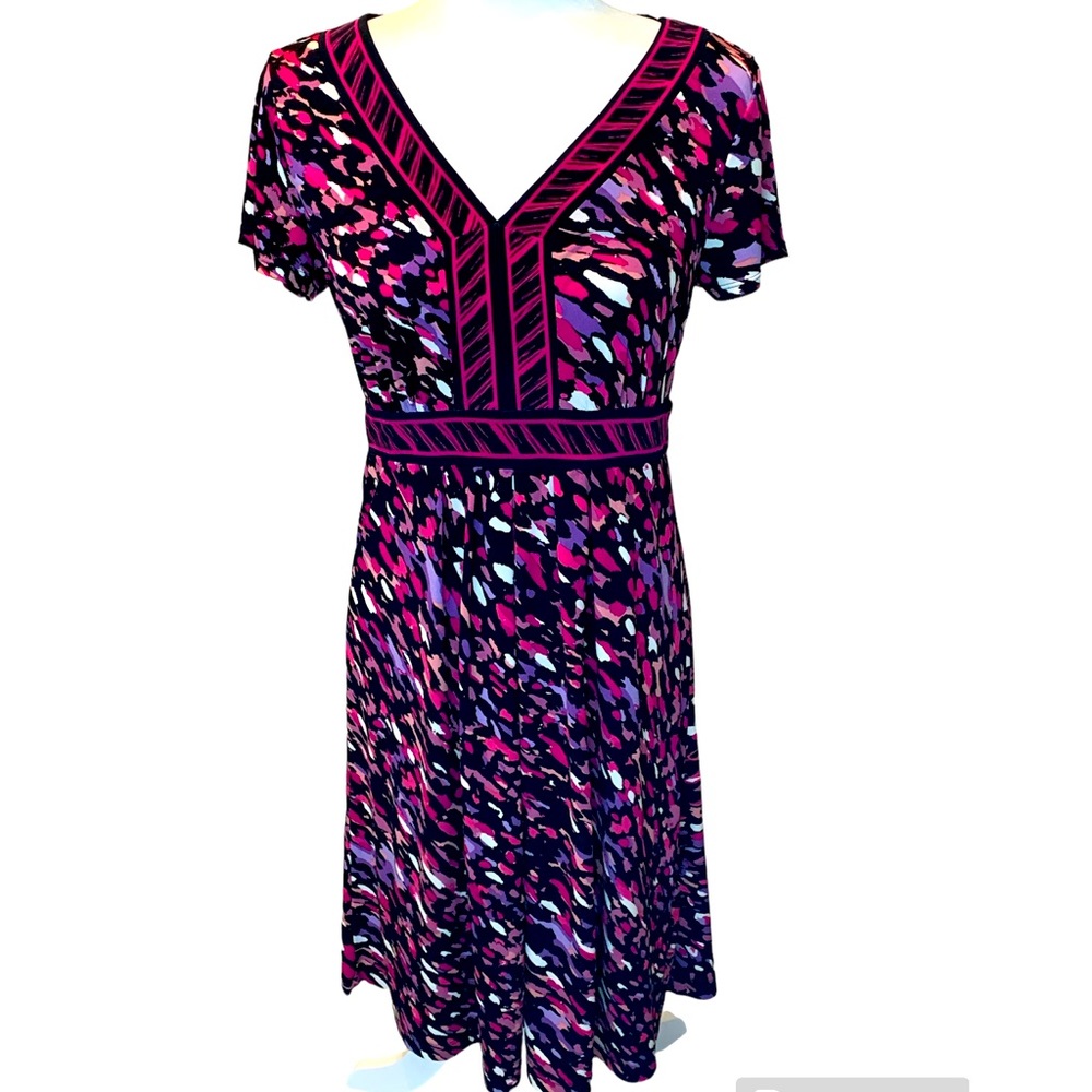 APT. 9 Black and Magenta Jersey Short sleeve Dress Size Small
